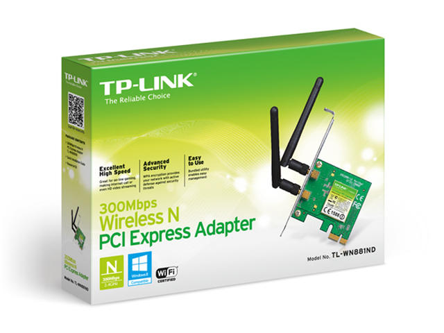 Безжични адаптери TP-LINK 300Mbps Wireless N PCI Express Adapter