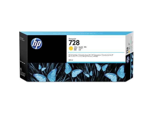 Консумативи Оригинален HP 728 300-ml Yellow Ink Cartridge