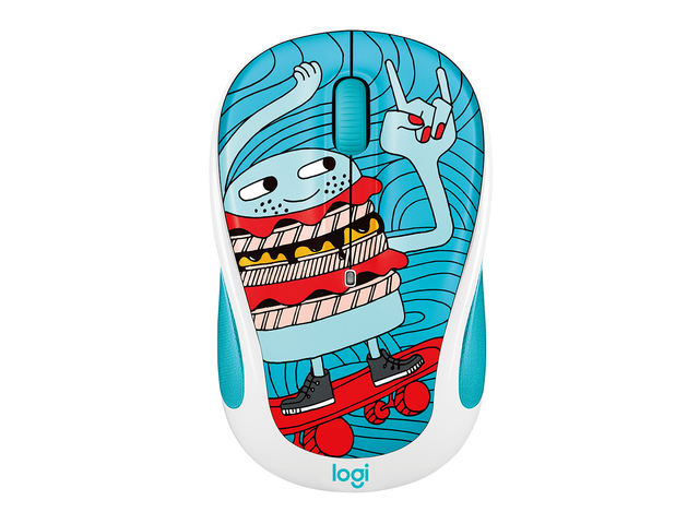 Мишки Logitech M238 Doodle Collection, SKATEBURGER