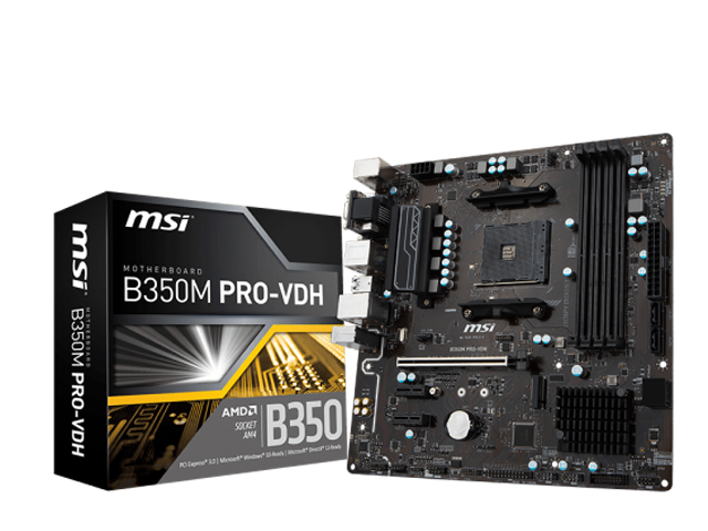 Дънни платки MSI B350M PRO-VDH
