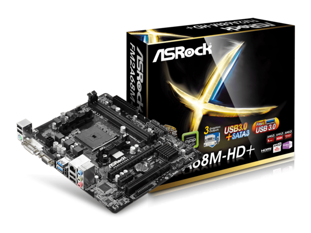 Дънни платки ASRock FM2A68M-HD+