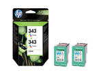 Консумативи Оригинален HP 343 2-pack Tri-color Inkjet Print Cartridges
