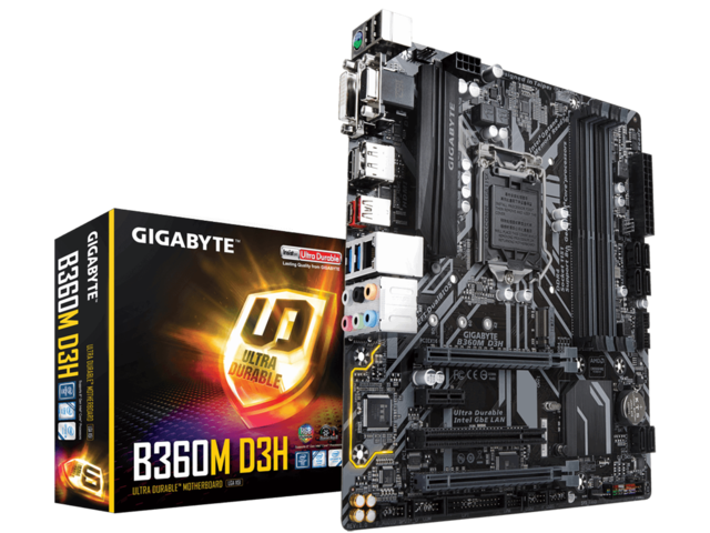 Дънни платки GIGABYTE B360M D3H