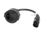 Кабели и Адаптери Lanberg Cable Power Ext IEC 320 C14 / SCHUKO F 0.2m Black