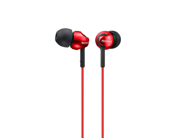 Слушалки Sony MDR-EX110LP, в червено