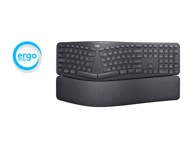Клавиатури Logitech Wireless Keyboard ERGO K860, US INTL, Central, Graphite