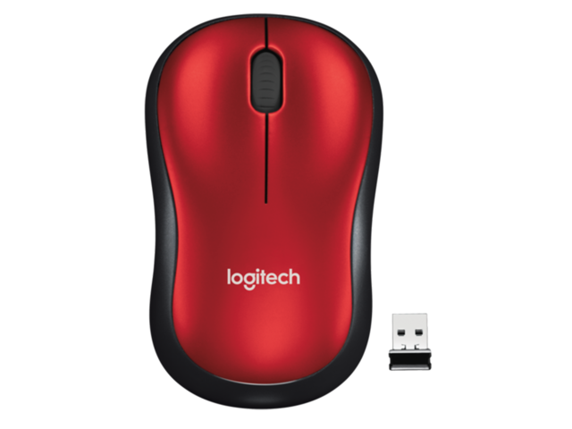 Мишки Logitech M185 EWR2, в червено