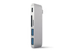 USB Хъб Satechi Aluminium TYPE-C Passthrough USB Hub - Silver