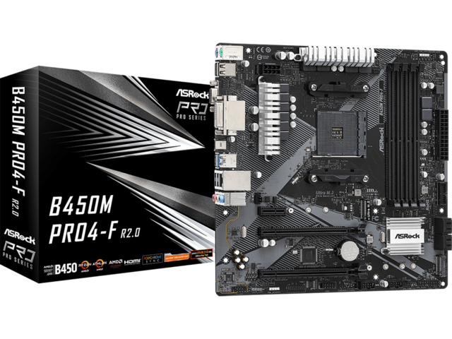 Дънни платки ASRock B450M Pro4-F R 2.0