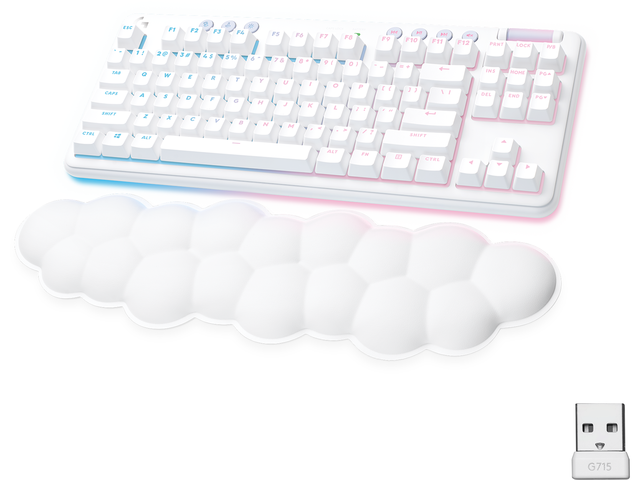 Клавиатури Logitech G715 TKL Wireless, Tactile, US, White