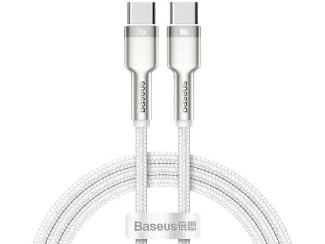 Кабели и Адаптери Baseus Cafule Series Type-C към Type-C, 100W, 2м, бял