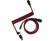 Кабели и Адаптери Keychron Premium Angled Red Coiled Aviator Custom USB Cable, USB-C - USB-C