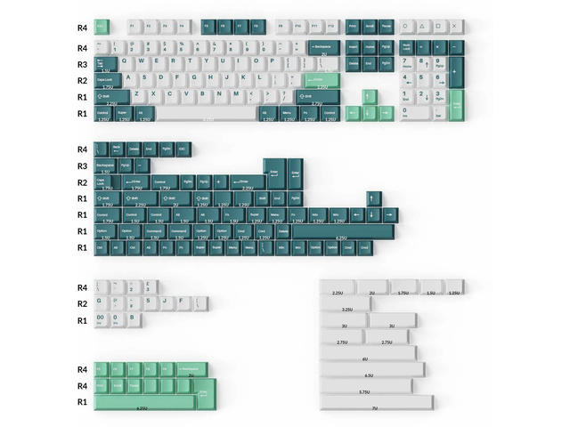 Джаджи Keychron Cherry Profile Double - Shot PBT Full Set - White Mint