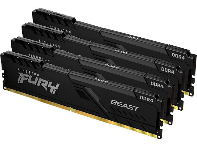 Оперативна памет 128GB (4x32GB) DDR4 3200 MT/s Kingston FURY BEAST Black Kit