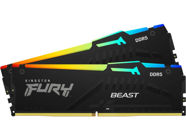 Оперативна памет 64GB (2x32GB) DDR5 5600 MT/s Kingston FURY BEAST RGB AMD EXPO