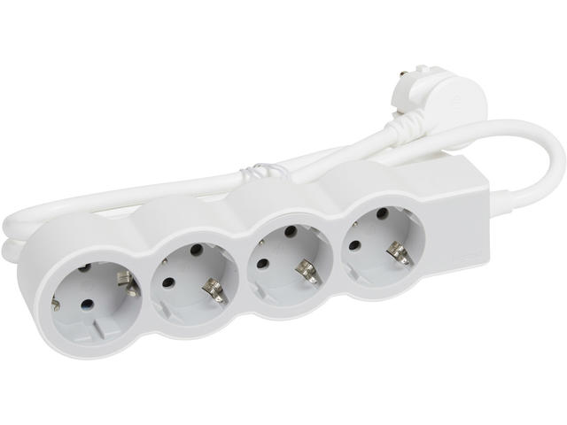 Разклонители Legrand STD, шуко, 4X2P+E, 1,5м. кабел, бяло/сиво