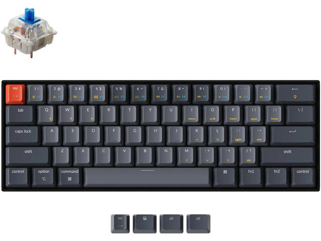 Клавиатури Keychron K12 60% Gateron Blue Switch White LED ABS