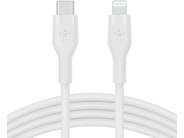 Кабели и Адаптери Belkin BOOST CHARGE Flex Silicone cable USB-C to Lightning - 3M - White