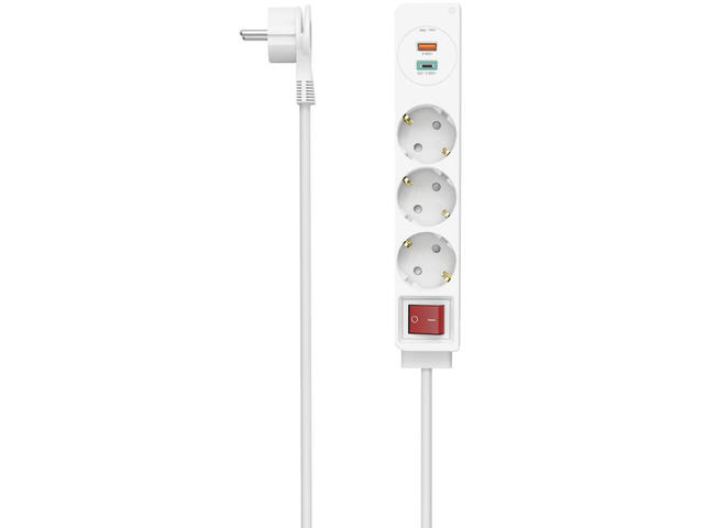 Разклонители Hama разклонител 3 гнезда, USB-C/USB-A 18 W