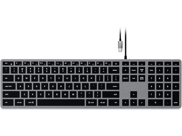 Клавиатури Satechi Slim W3 Wired Backlit Keyboard, US - Space Grey