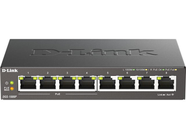 Мрежово оборудване D-Link DGS-1008P