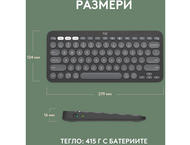 Клавиатури Logitech Pebble Keys 2 K380s - Tonal Graphite US