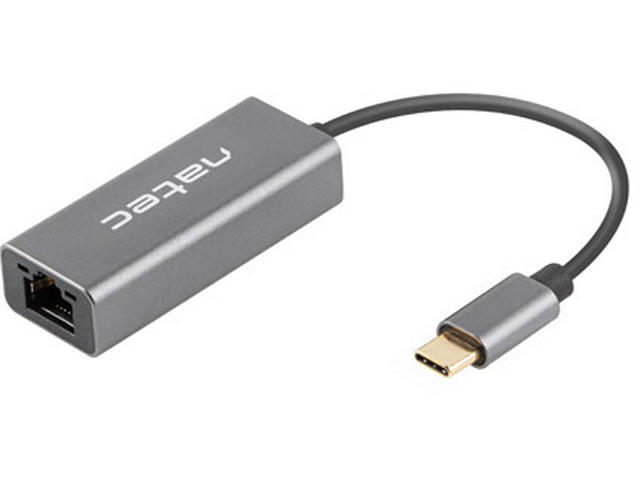 Кабели и Адаптери Natec Cricket USB към RJ45 Ethernet адаптер мрежова карта USB-C 3.1, 1xRJ45 1GB, кабел, с нарушена опаковка