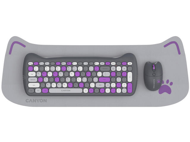 Клавиатури Canyon HSET-W6 Kitty Edition, Violet