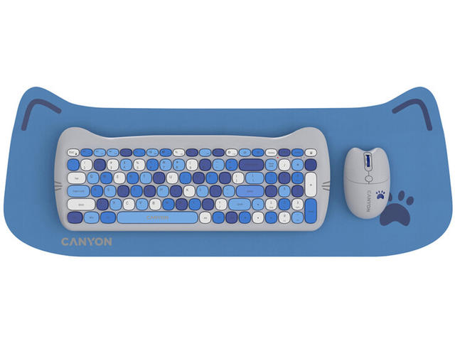 Клавиатури Canyon HSET-W6 Kitty Edition, Blue