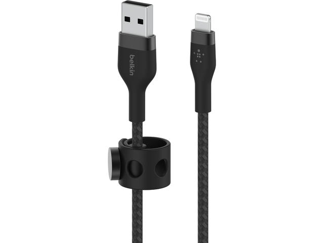 Кабели и Адаптери Belkin BoostCharge Pro Flex USB-A кабел с Lightning конектор, 2 метра, черен
