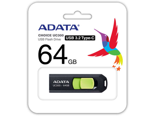 USB памети 64GB UC300 ADATA Black-Green