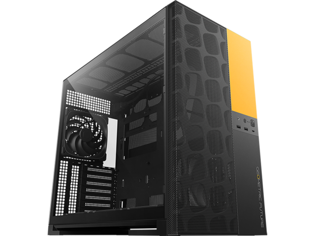 Кутии Geometric Future Model 5 Vent Black/Yellow, С вентилатори