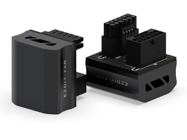 Кабели за компоненти EZDIY-FAB 12VHPWR 600W Power Adapter 180° Black RVS