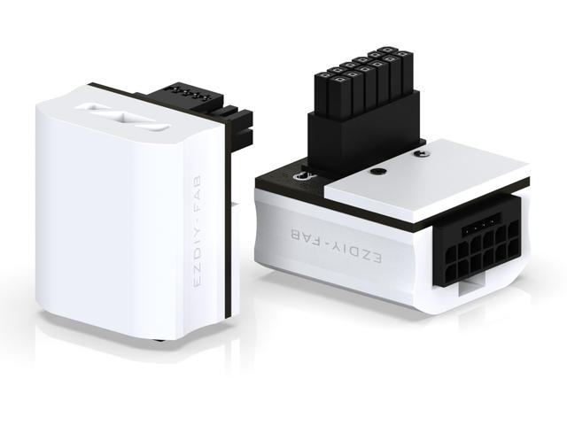 Кабели за компоненти EZDIY-FAB 12VHPWR 600W Power Adapter 90° White RVS