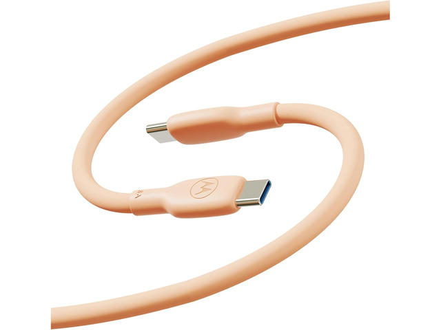 Кабели и Адаптери Motorola Silicone 2m Cable C-C 5A, Peach Fuzz