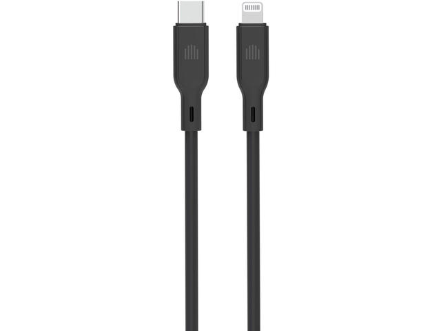 Кабели и Адаптери Dviced Cable USB-C to Lightning silicone 1,25m - Black