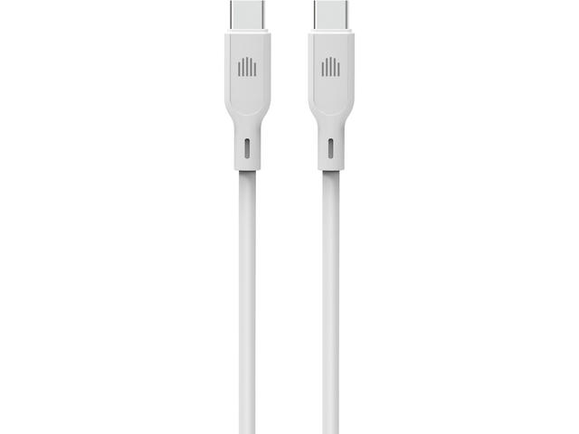 Кабели и Адаптери Dviced Cable USB-C to USB-C silicone 1,25m - White