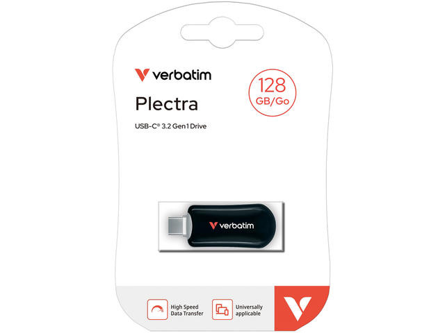 USB памети 128GB Verbatim Plectra USB-C Flash Drive Black