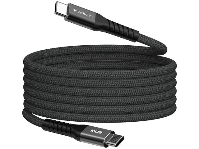 Кабели и Адаптери Verbatim Sync & Charge USB-C to USB-C 100W Magnetic 120 cm - Black