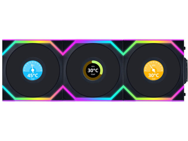 Вентилатори Lian Li UNI FAN SL Wireless LCD 120 Reverse Blade Black 3-Pack