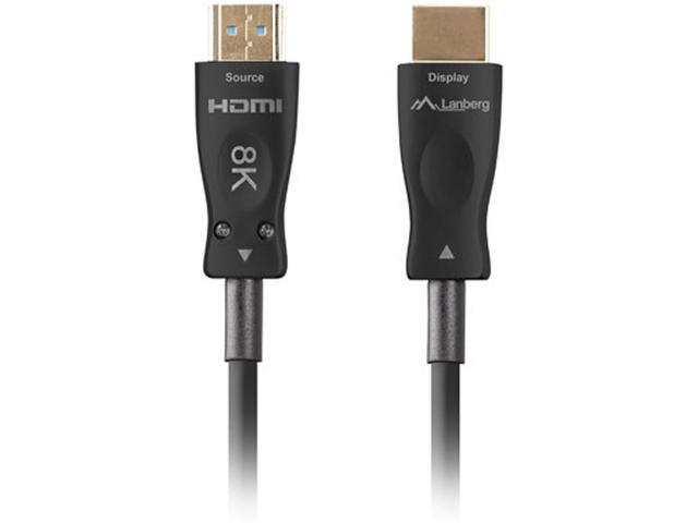 Кабели и Адаптери Lanberg HDMI M/M v2.1 кабел 100 м оптичен черен aoc