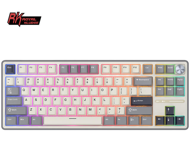 Клавиатури Royal Kludge R87Pro Half Grey, Creamy switch