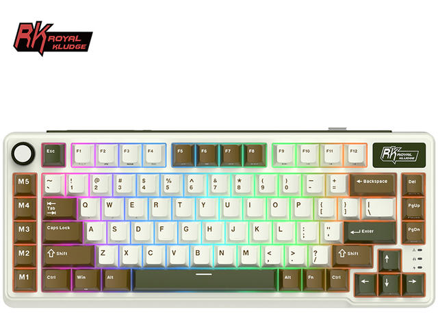 Клавиатури Royal Kludge RK L75 Palm Green, Cream switch