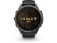 Смарт часовници Garmin fēnix® 9 Pro, inReach® - 43 мм - Carbon Gray DLC Titanium с Black/Pebble Grey силиконова каишка
