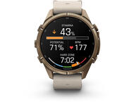 Смарт часовници Garmin fēnix® 9 Pro, inReach® - 43 мм - Autumn Gold Titanium с Bone кожена каишка