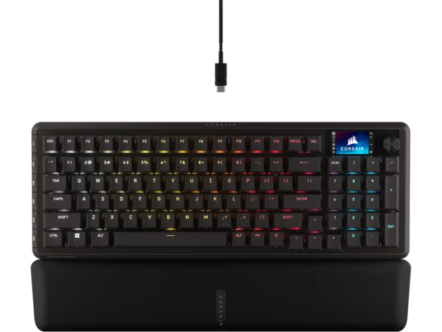 Клавиатури CORSAIR VANGUARD 96 Mechanical Gaming Keyboard, Backlit RGB LED, CORSAIR MLX Plasma, Black, Black PBT DS Keycaps