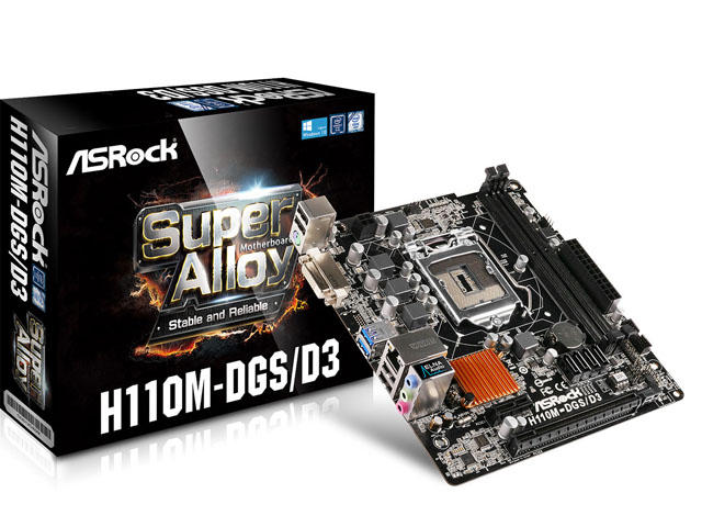 Дънни платки ASRock H110M-DGS/D3